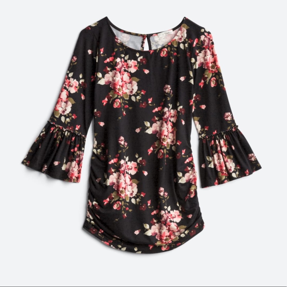 NINE BRITTON Peralta Maternity Bell Sleeve Knit Top